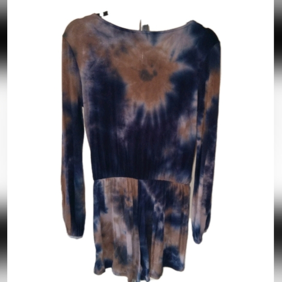 123 Story Tye Dyed Long Sleeve Romper Small - Picture 2 of 10